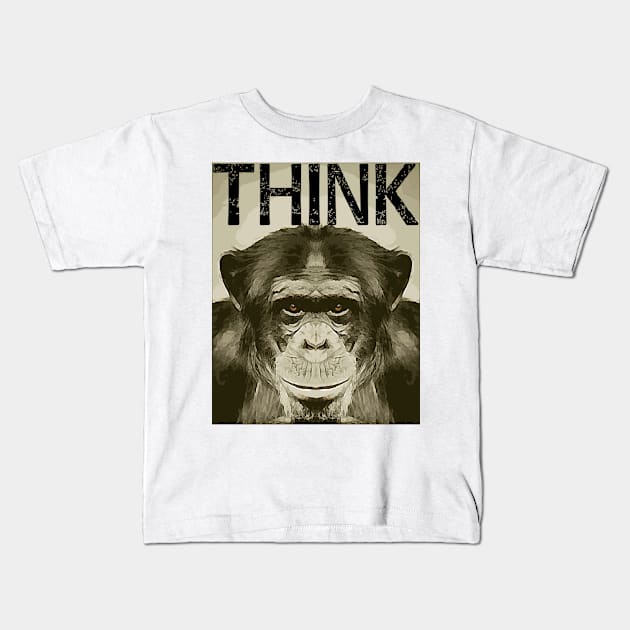 Think Monkey Kids T-Shirt by CANJ72